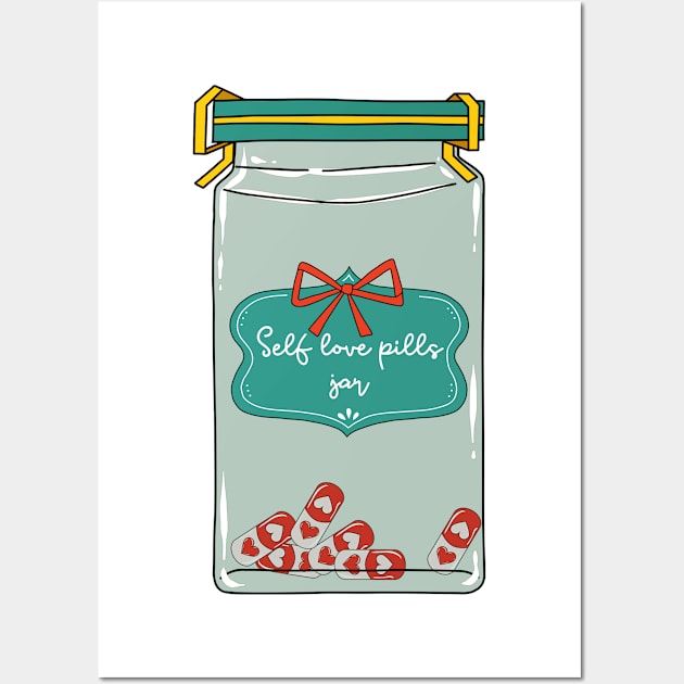 Self love pills jar Wall Art by UnikRay